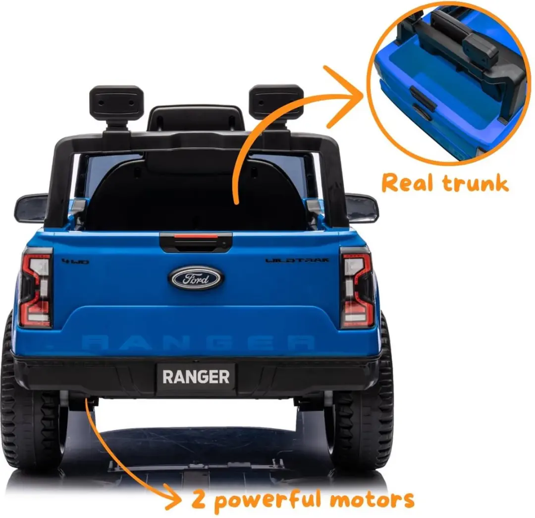 Vrooomy Ford Ranger Wildtrak 12V Kinderauto Blauw - afbeelding 5 van 6