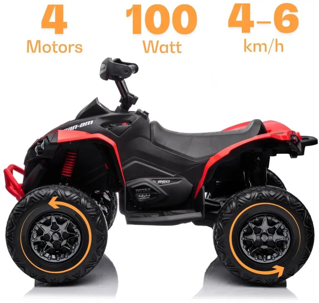 Vrooomy Can-Am Renegade 850 12V Kinderquad - Rood - afbeelding 3 van 6
