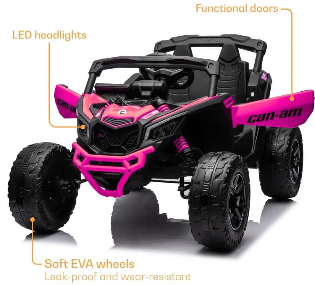 Vrooomy Can-Am Maverick R 12V Kinderauto Roze - afbeelding 6 van 6