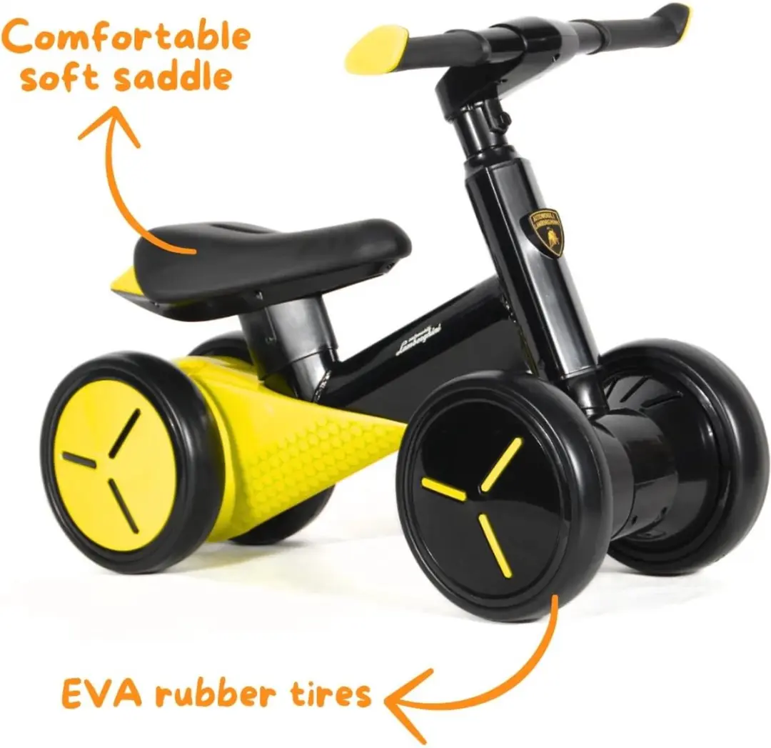 Vrooomy Lamborghini Loopfiets 1-3 jaar - Geel - afbeelding 6 van 6