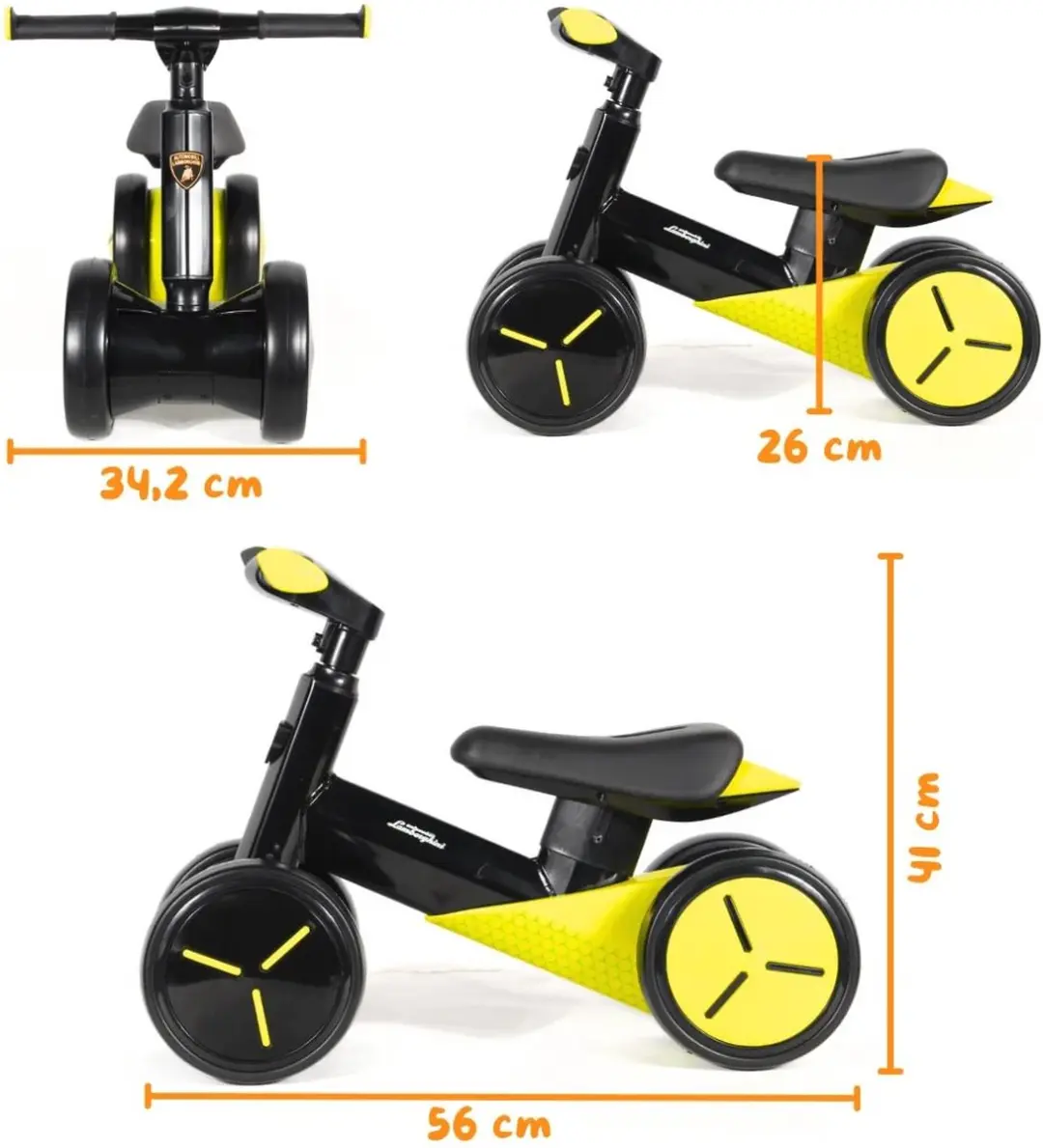 Vrooomy Lamborghini Loopfiets 1-3 jaar - Geel - afbeelding 5 van 6