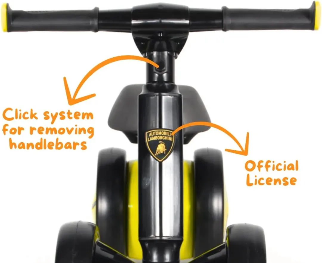 Vrooomy Lamborghini Loopfiets 1-3 jaar - Geel - afbeelding 4 van 6