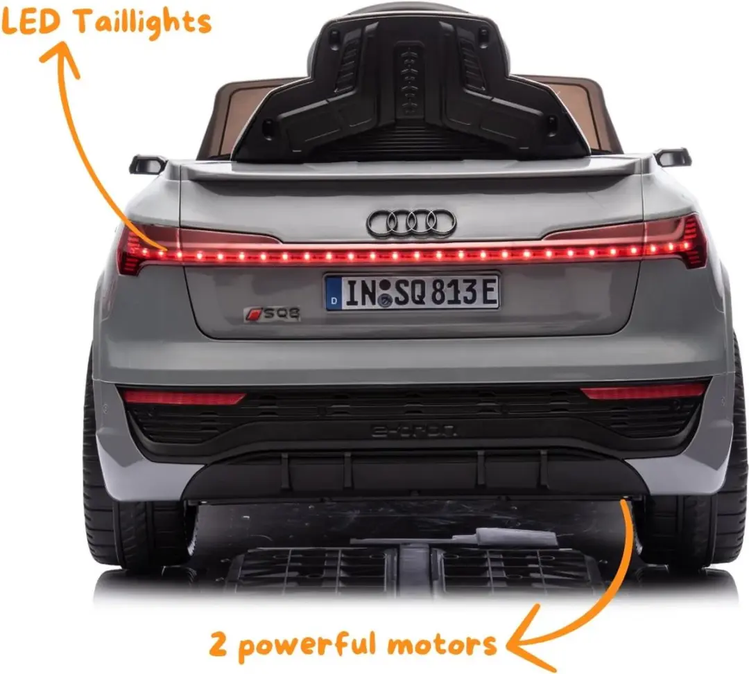 Vrooomy Audi SQ8 e-Tron 12V Kinderauto Grijs - afbeelding 3 van 6