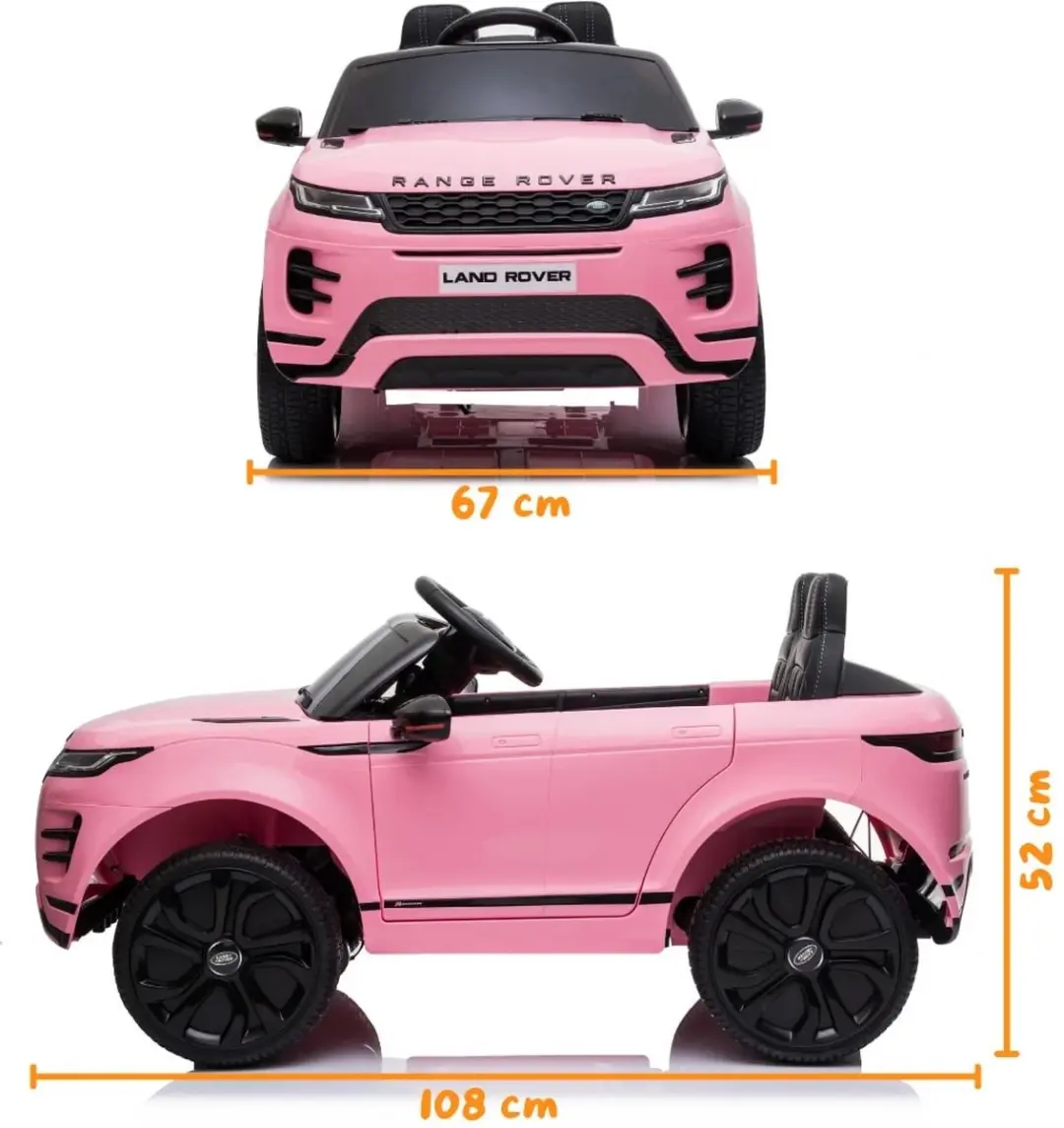 Vrooomy Range Rover Evoque S 12V Kinderauto - Roze - afbeelding 2 van 6