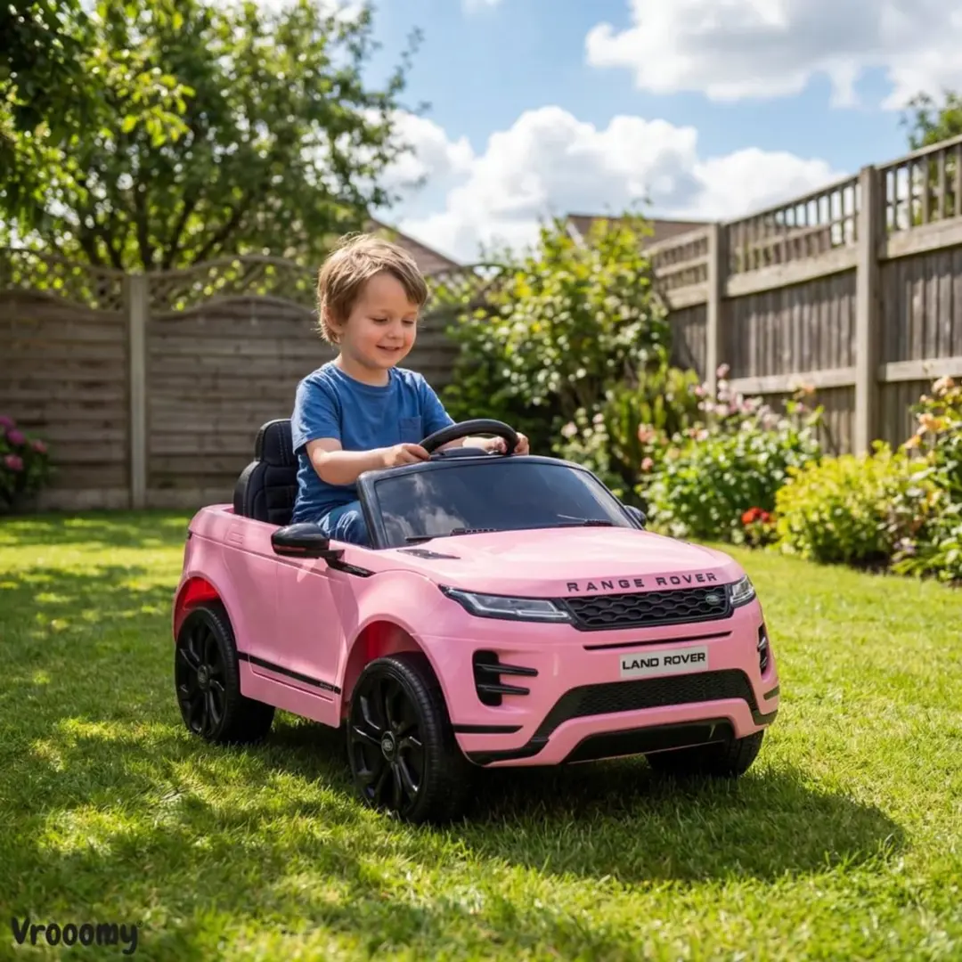 Vrooomy Range Rover Evoque S 12V Kinderauto - Roze - afbeelding 4 van 6