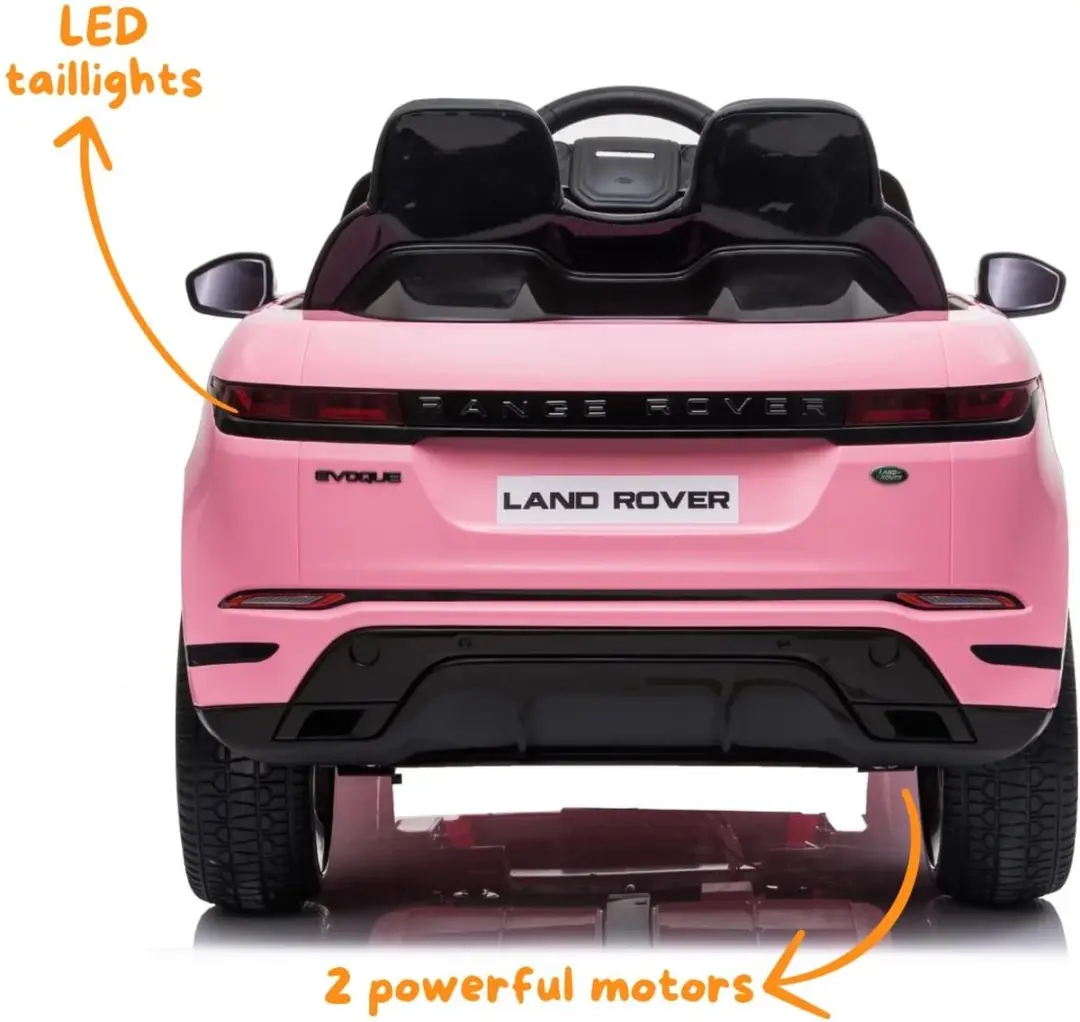 Vrooomy Range Rover Evoque S 12V Kinderauto - Roze - afbeelding 6 van 6