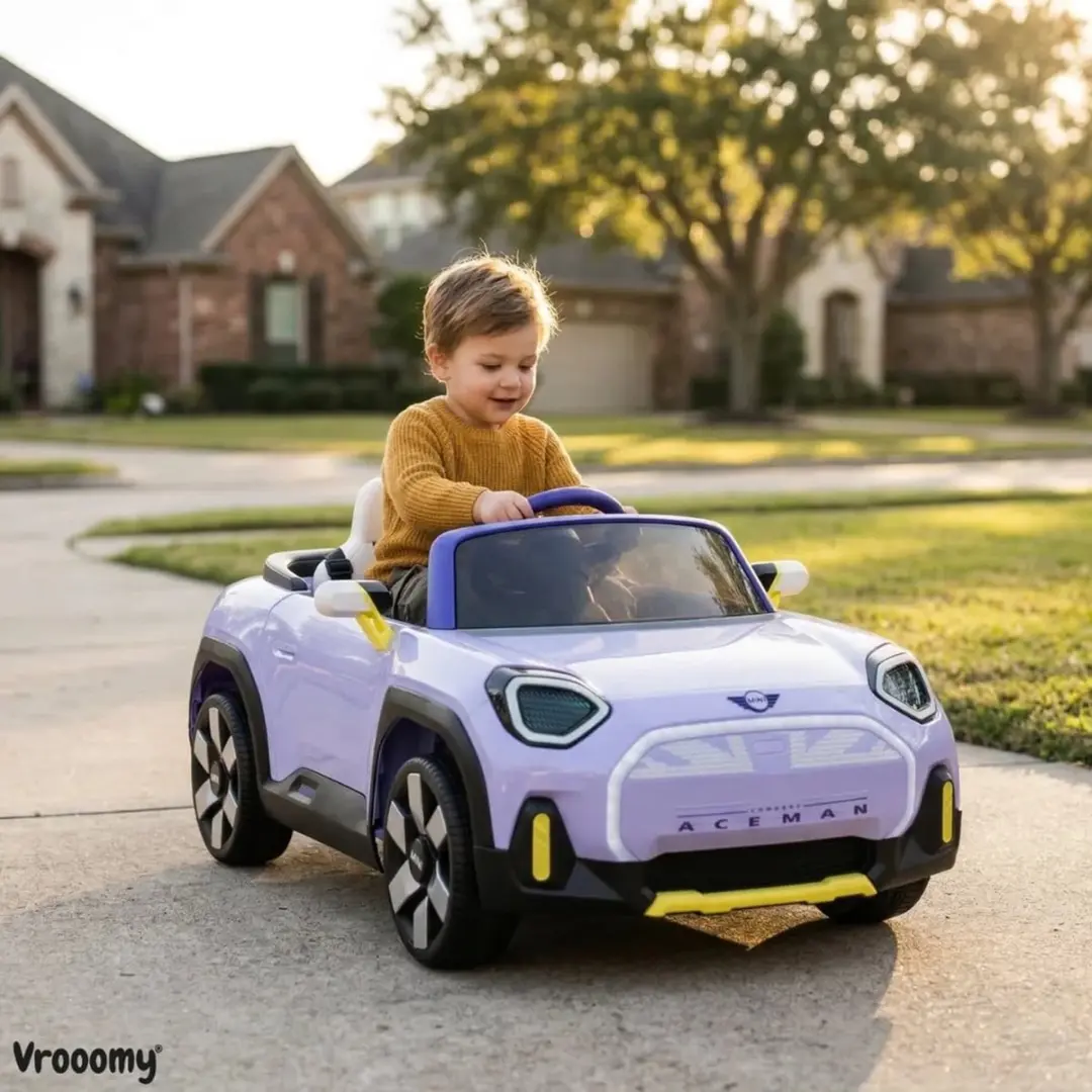 Vrooomy Mini Aceman Concept 12V Kinderauto - Paars - afbeelding 4 van 6