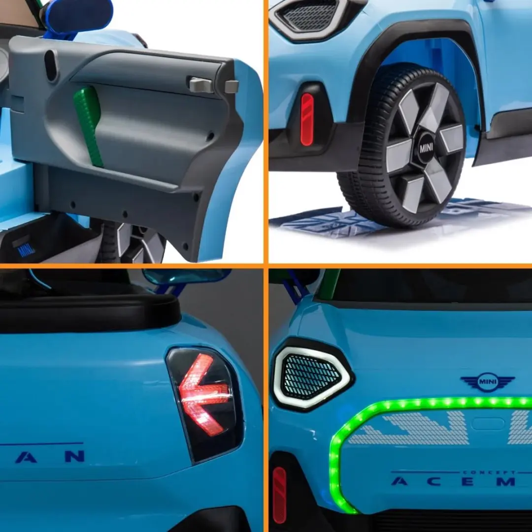 Vrooomy MINI Aceman Concept 12V Kinderauto - Blauw - afbeelding 3 van 6
