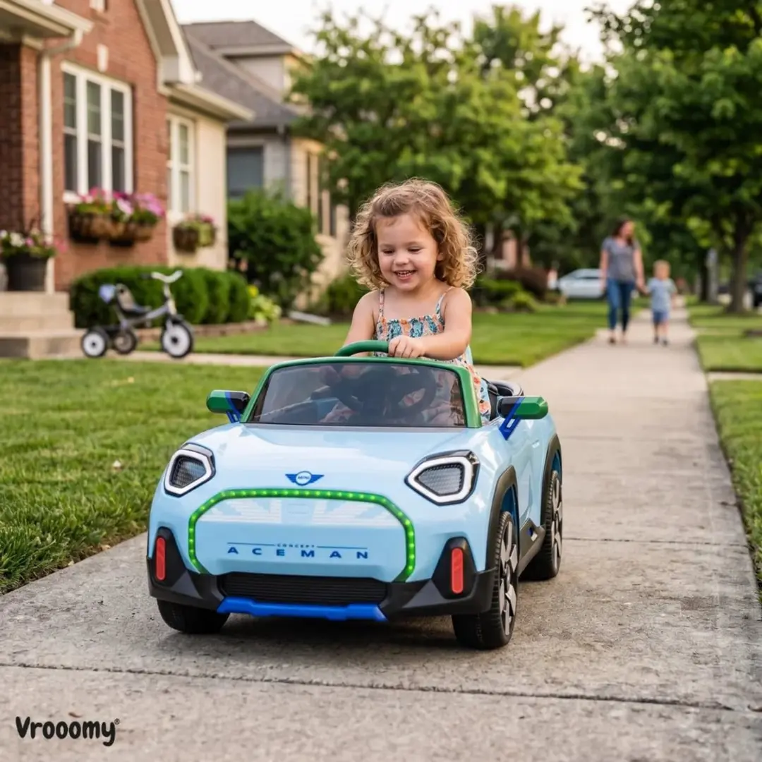 Vrooomy MINI Aceman Concept 12V Kinderauto - Blauw - afbeelding 4 van 6