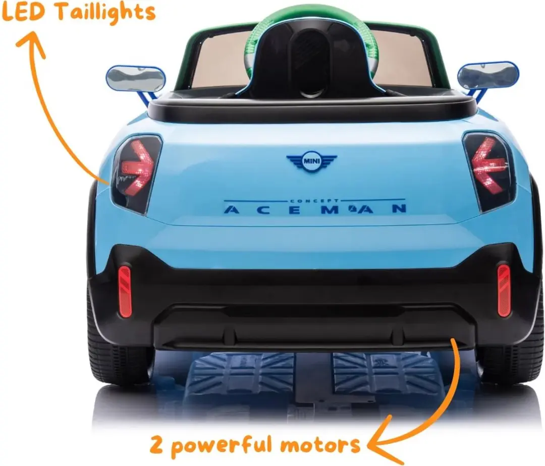 Vrooomy MINI Aceman Concept 12V Kinderauto - Blauw - afbeelding 5 van 6