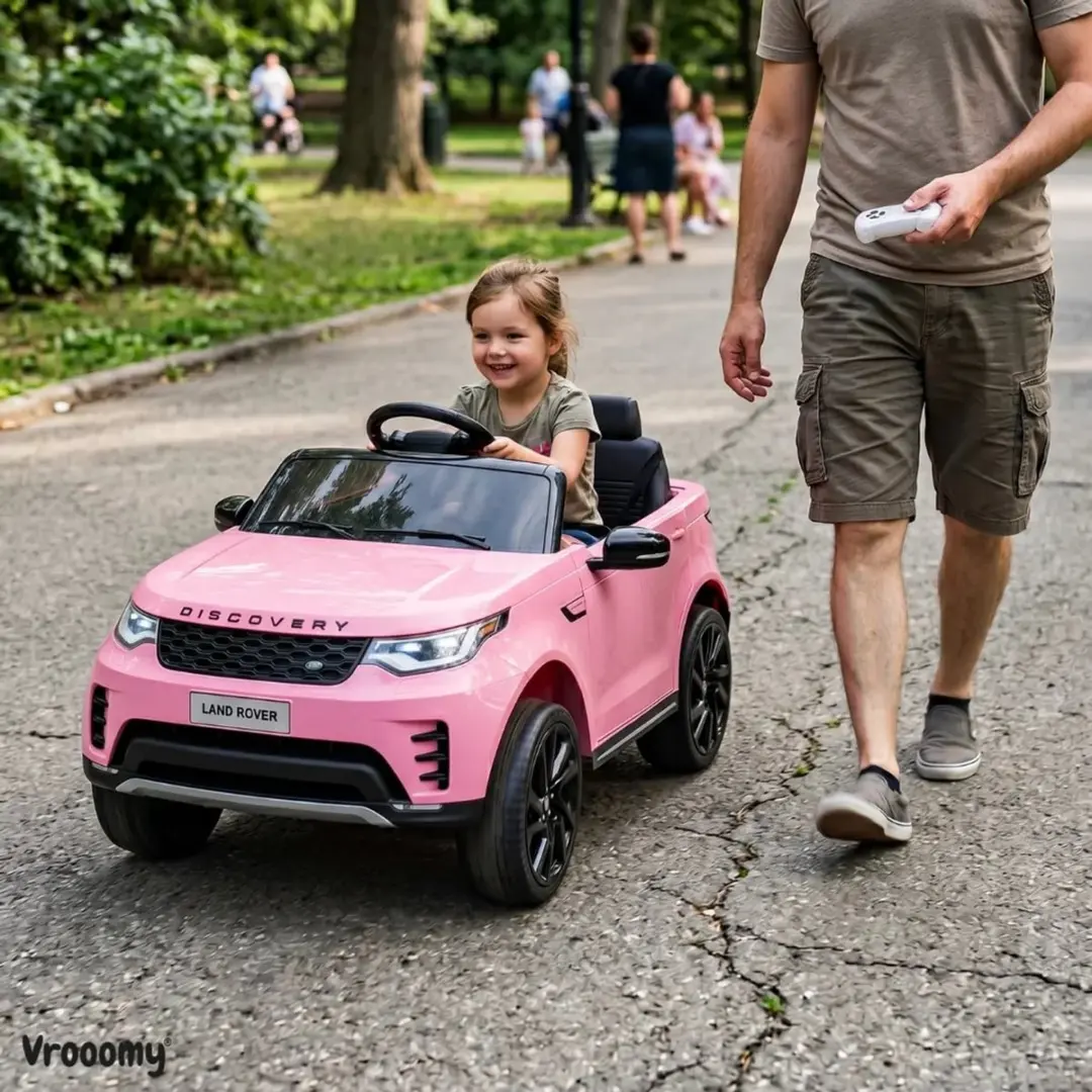 Vrooomy Land Rover Discovery 12V Kinderauto - Roze - afbeelding 4 van 6