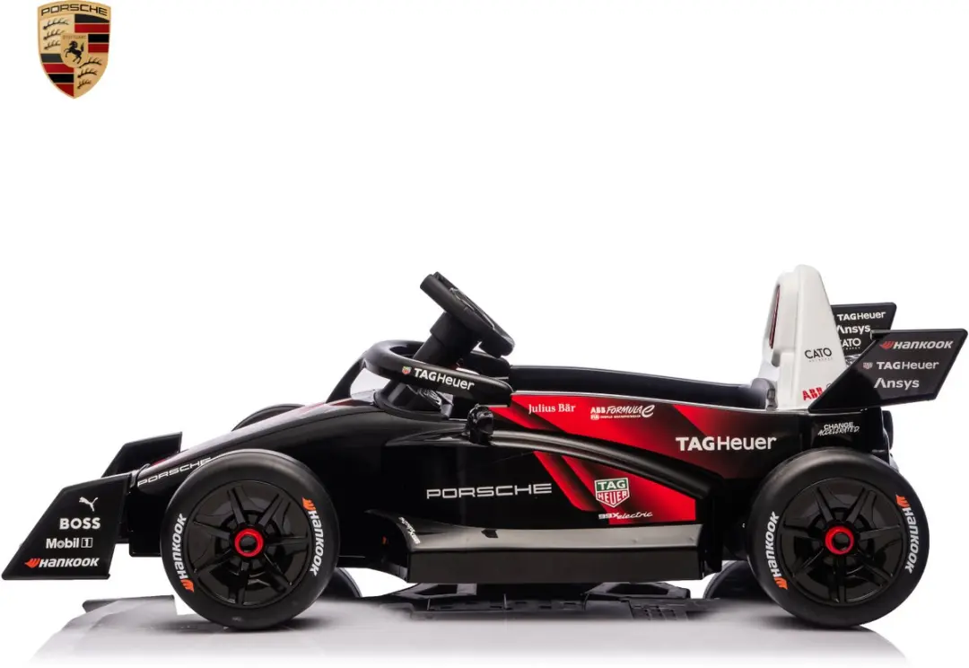 Vrooomy Porsche 99X Electric Kinderauto 12V - Zwart - afbeelding 2 van 6