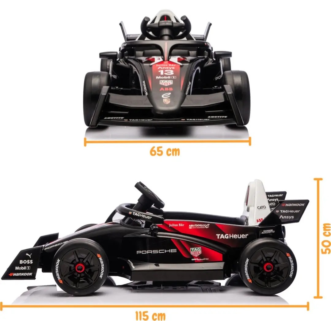Vrooomy Porsche 99X Electric Kinderauto 12V - Zwart - afbeelding 5 van 6