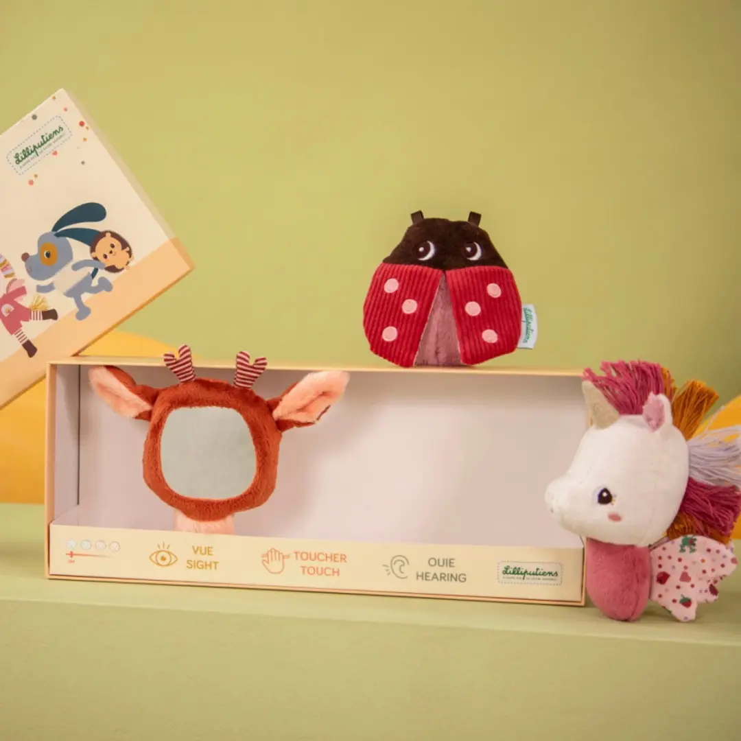 Lilliputiens Sensorische Ontdekkingsset 3 Rammelaars - Lena de Eenhoorn - Meerkleurig - afbeelding 4 van 6