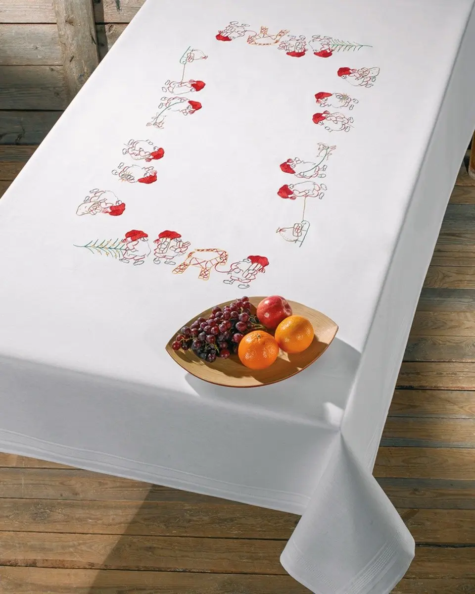 Permin borduurpakket kerstkleed kerstmannen 58-0615R voorbedrukt excl. garen