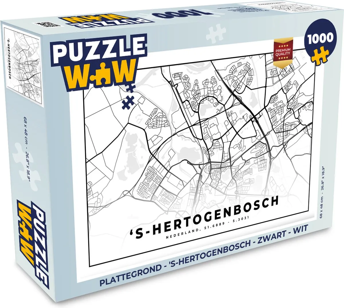 PuzzleWow 's-Hertogenbosch Legpuzzel 1000 Stuks - Multicolor