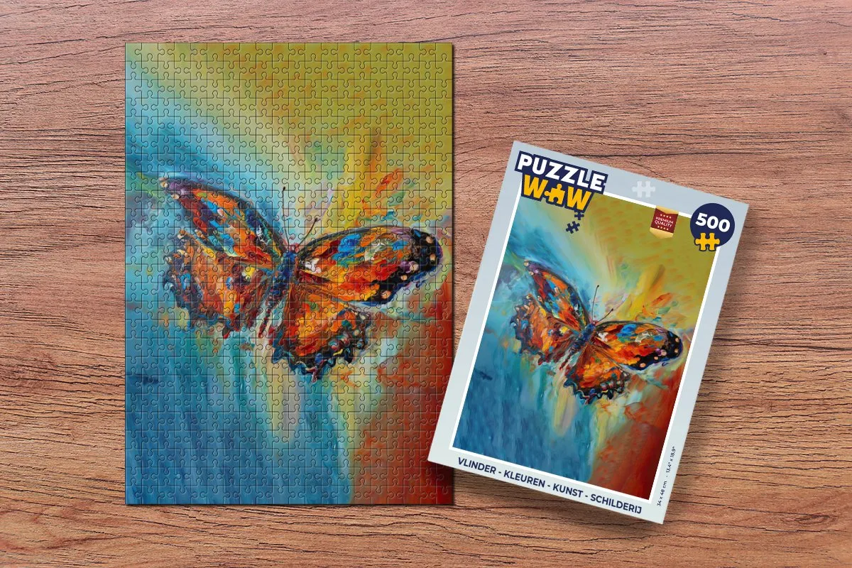 PuzzleWow Vlinder Legpuzzel 500 Stuks - Multicolor
