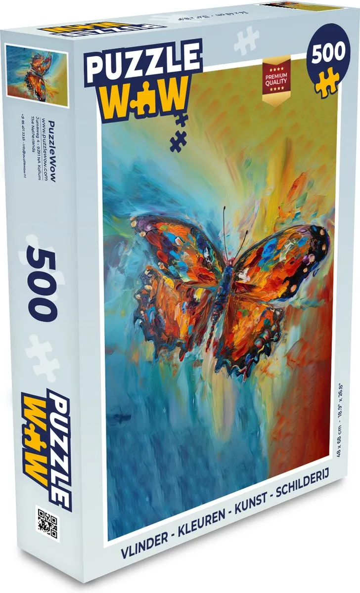 PuzzleWow Vlinder Legpuzzel 500 Stuks - Multicolor