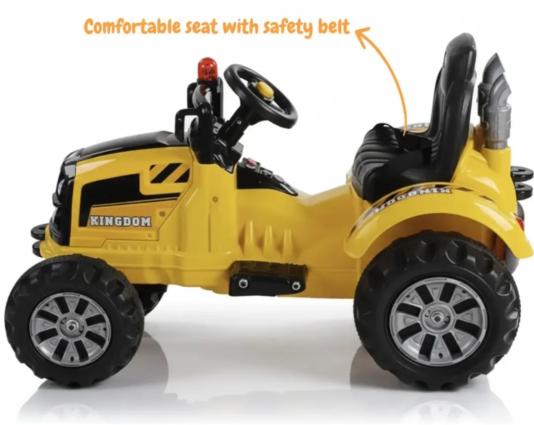 Vrooomy Kijana Kingdom 12V Kindertractor - Geel - afbeelding 3 van 6