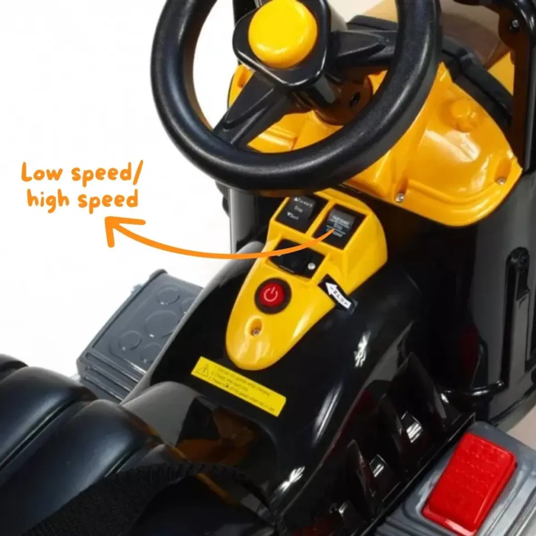 Vrooomy Kijana Kingdom 12V Kindertractor - Geel - afbeelding 6 van 6