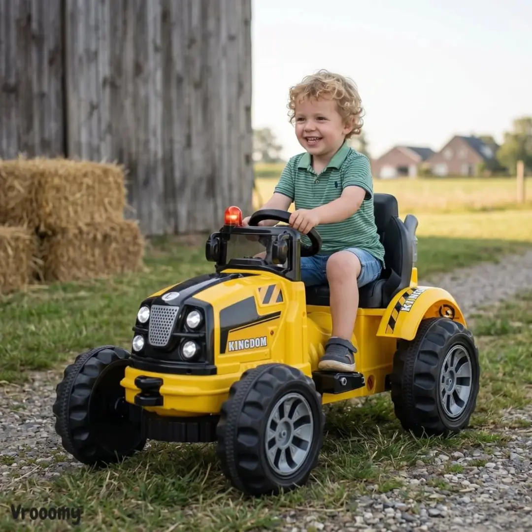 Vrooomy Kijana Kingdom 12V Kindertractor - Geel - afbeelding 4 van 6