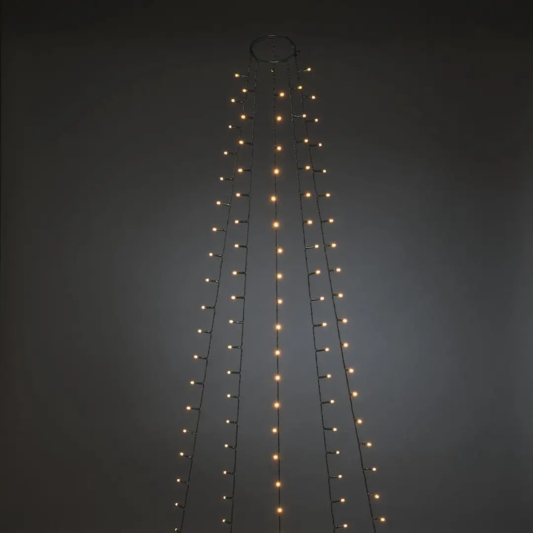 App gestuurde LED Lichtmantel voor kerstboom, 180cm 5 strengen van 30 extra warm