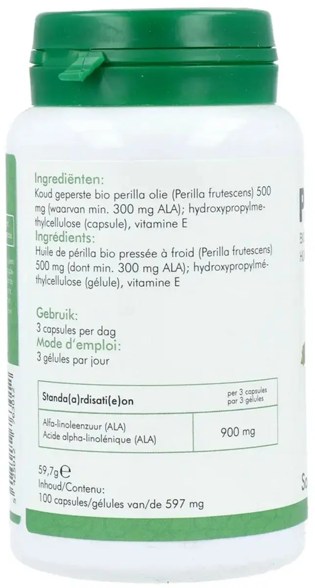 Soria Natural Perilla Olie 500mg - 100 Capsules - afbeelding 2 van 6