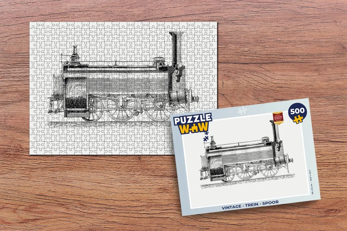 PuzzleWow Vintage Trein Legpuzzel 500 Stuks - Multicolor