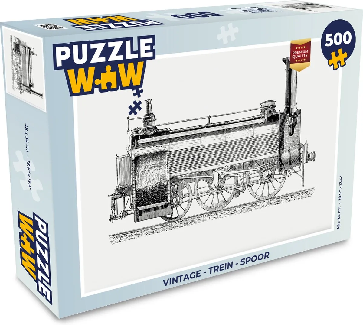 PuzzleWow Vintage Trein Legpuzzel 500 Stuks - Multicolor