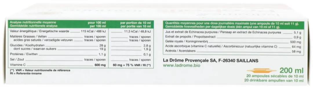 Ladrôme Propolis Immuno+ Ldp - 20 Ampullen 200ml - afbeelding 2 van 6