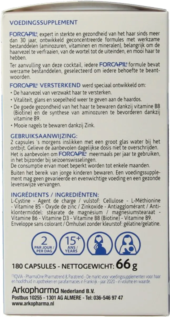 Arkopharma Forcapil Versterkende Capsules 180 Stuks