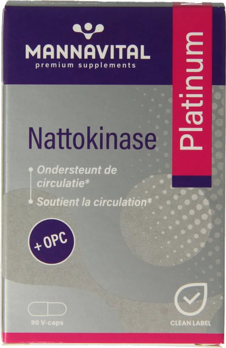 Mannavital Nattokinase 90 Vegetarische Capsules - 90mg - afbeelding 3 van 3