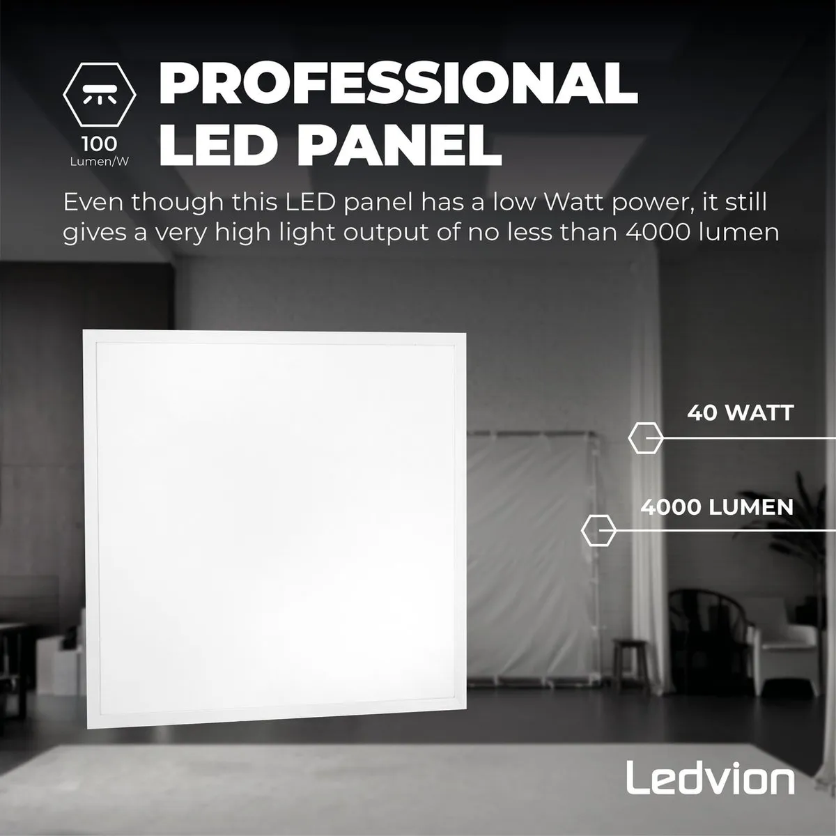 LEDVION LED Paneel 60x60cm 36W 4000K