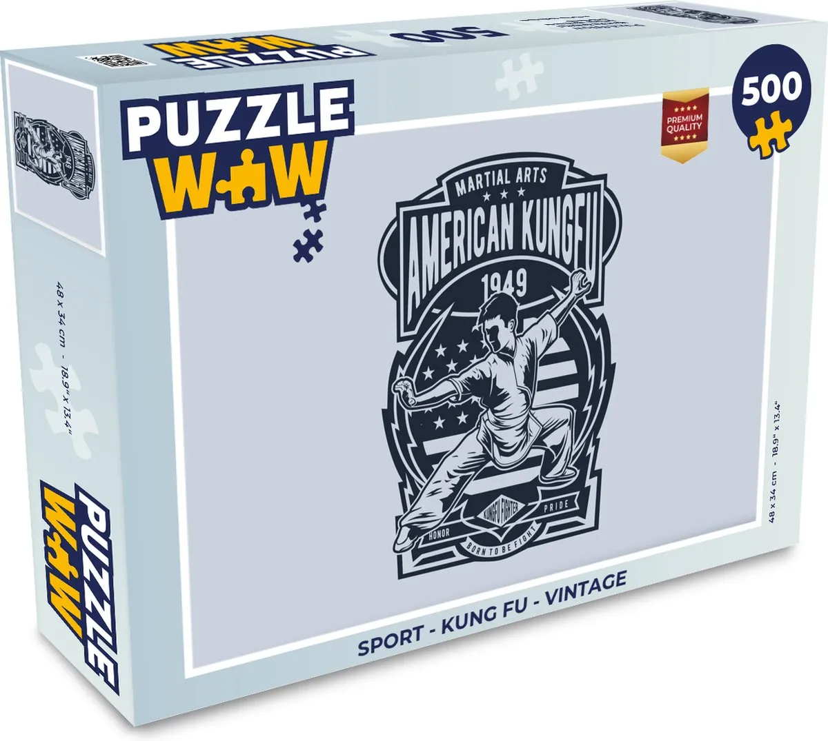 PuzzleWow Sport Kung Fu Vintage Legpuzzel 500 Stuks - Multicolor