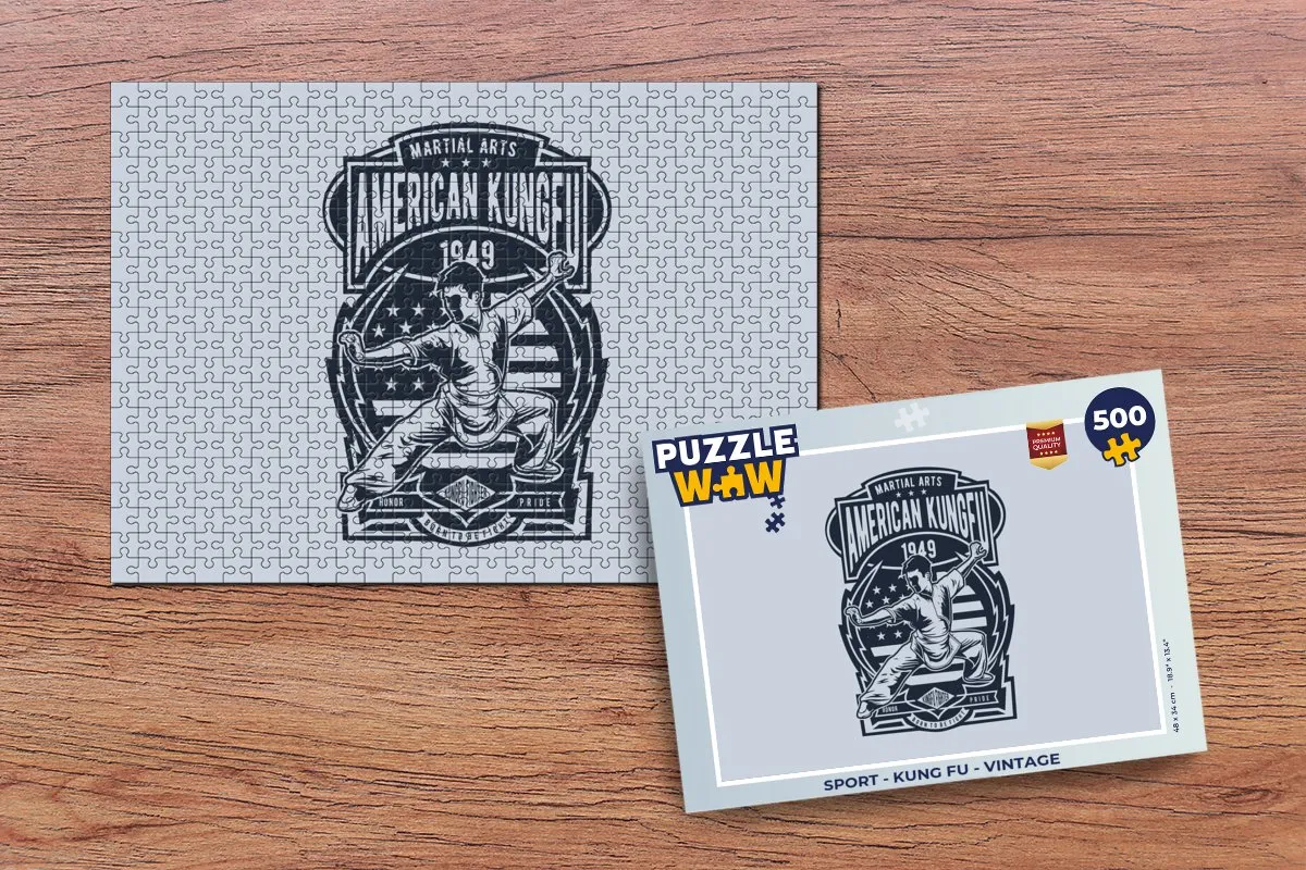 PuzzleWow Sport Kung Fu Vintage Legpuzzel 500 Stuks - Multicolor