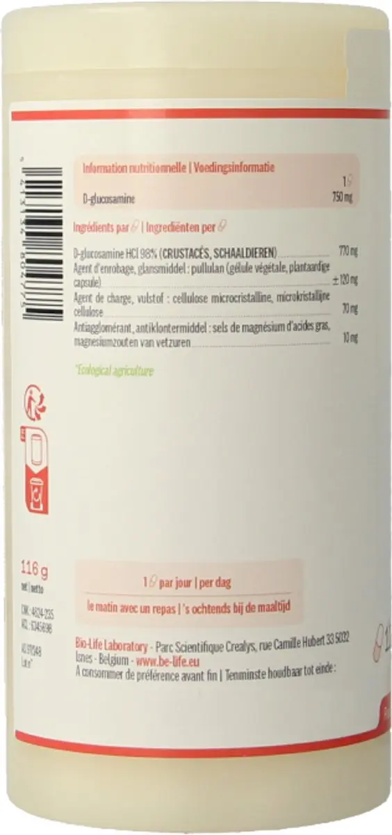 Be-Life Glucosamine 120 Capsules - afbeelding 3 van 5