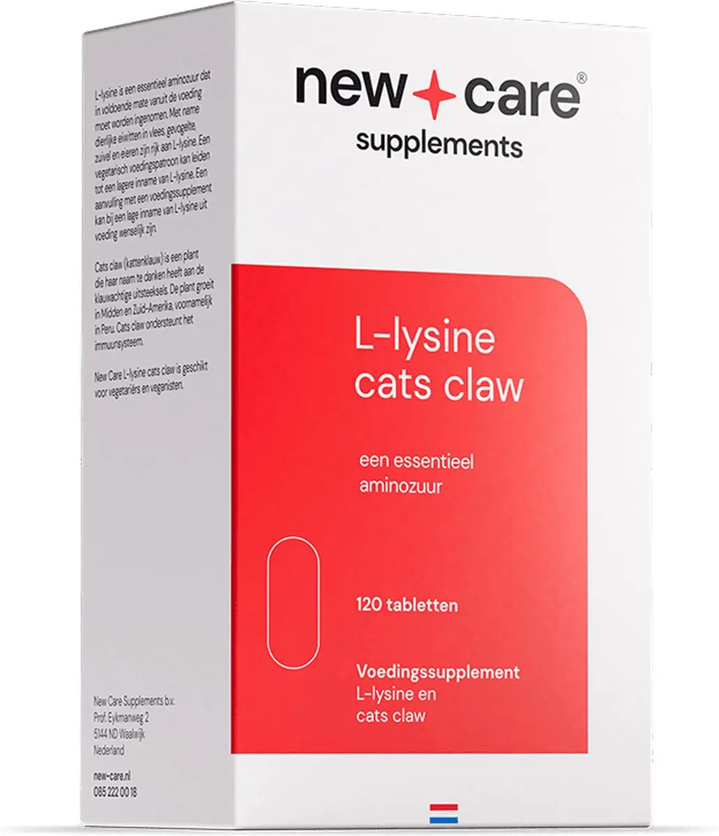 New Care L-Lysine Cats Claw 120 Tabletten - Vegan