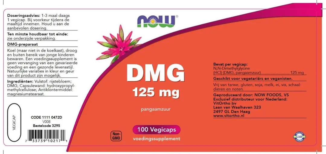 Now DMG 125mg Vegicaps - 100 Stuks - afbeelding 2 van 6