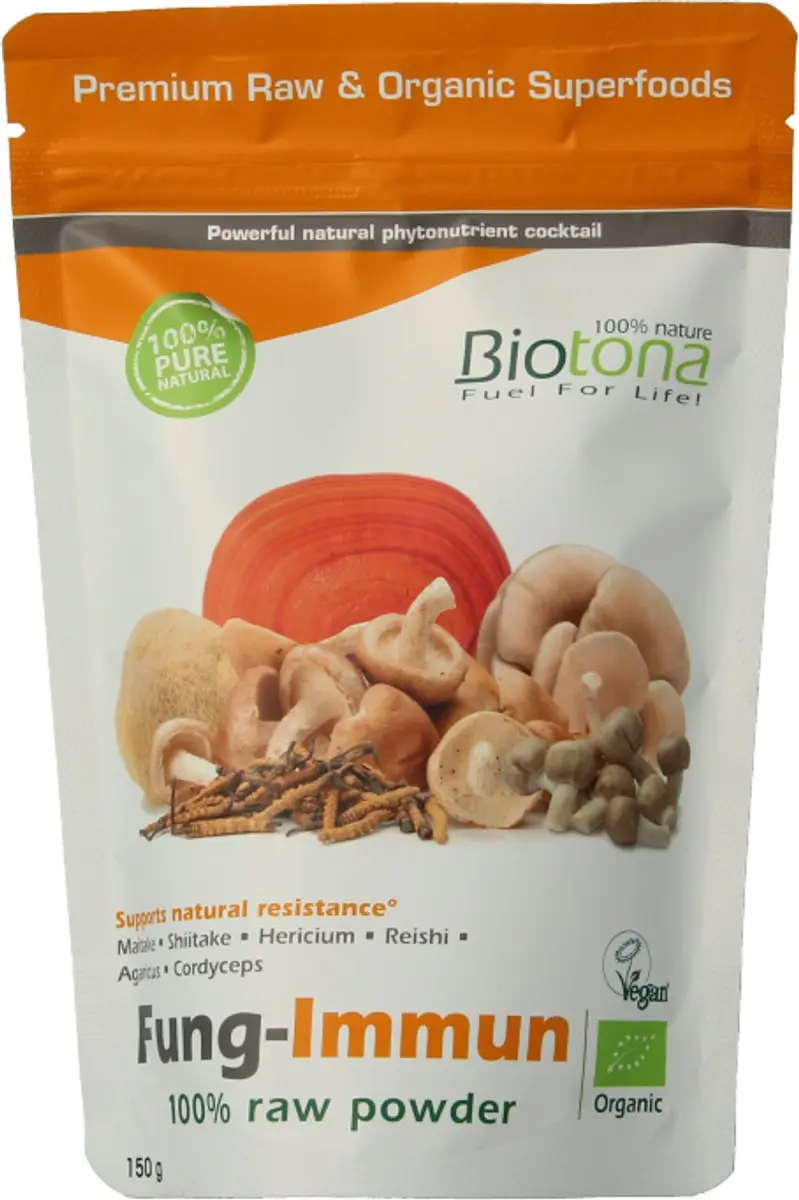Biotona Fung Immuun Raw Powder 150g - afbeelding 3 van 3