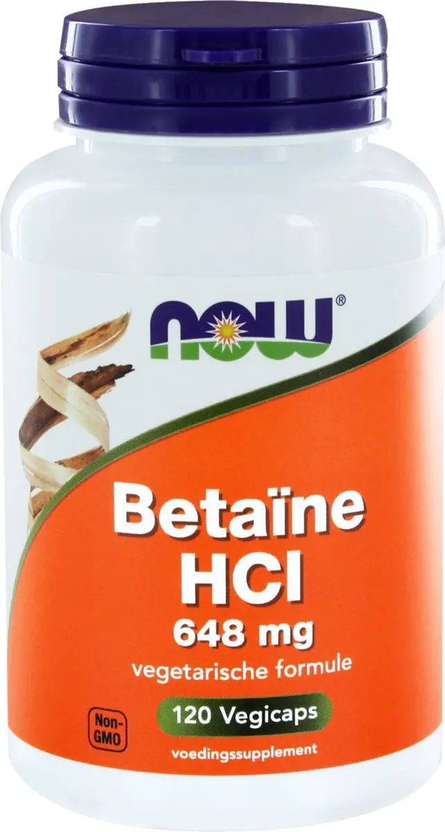 Now Foods Betaïne HCL 120 Vegicaps - afbeelding 3 van 4