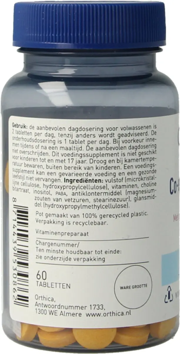 Orthica Co-Enzym B-Complex 60 Tabletten - afbeelding 6 van 6