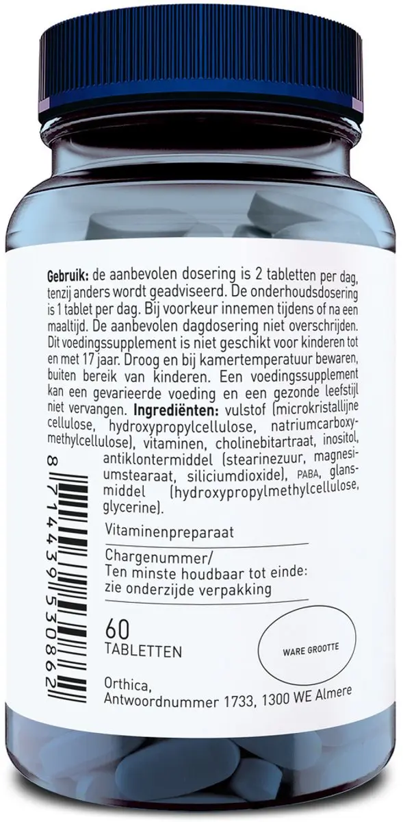 Orthica Co-Enzym B-Complex 60 Tabletten - afbeelding 5 van 6