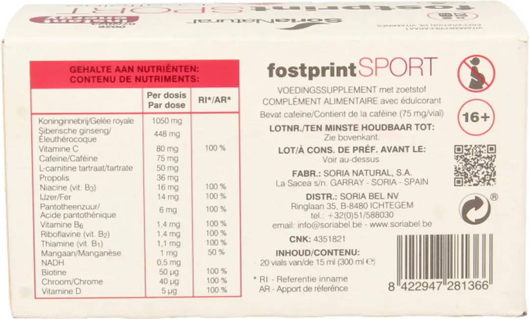 Soria Natural Fost Print Sport 20x15ml