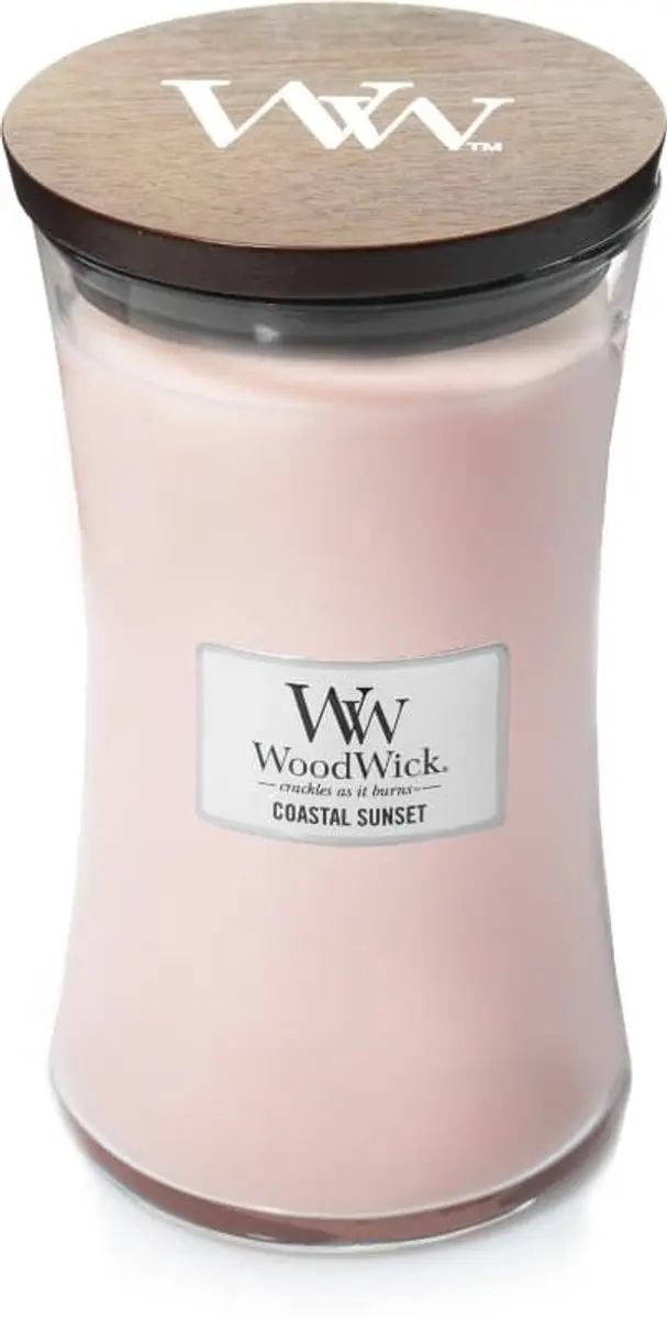 Woodwick Hourglass Geurkaars Coastal Sunset - 130 Branduren - afbeelding 2 van 5