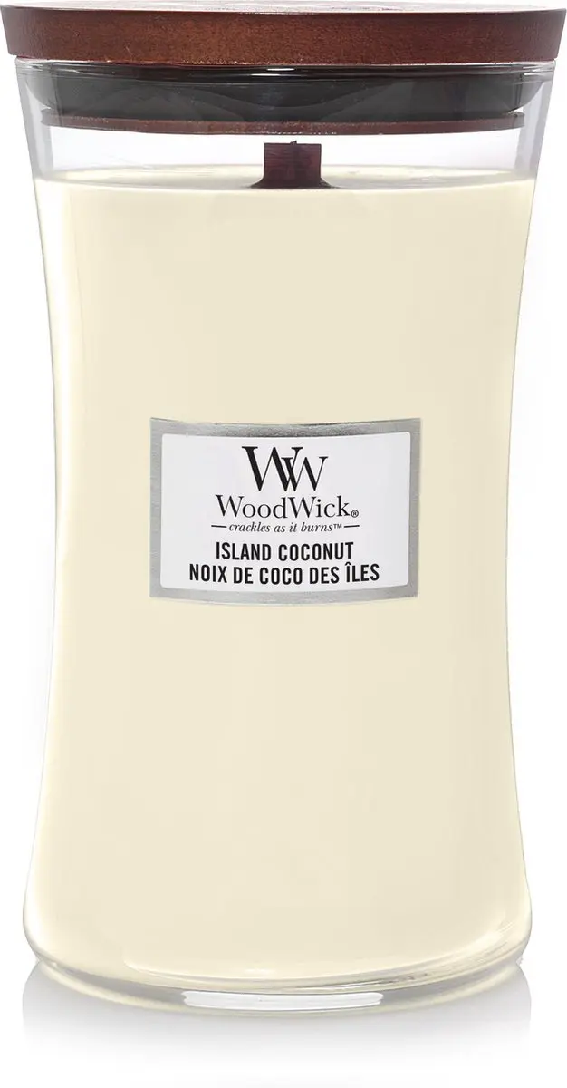 Woodwick Hourglass Geurkaars Island Coconut 130 uur