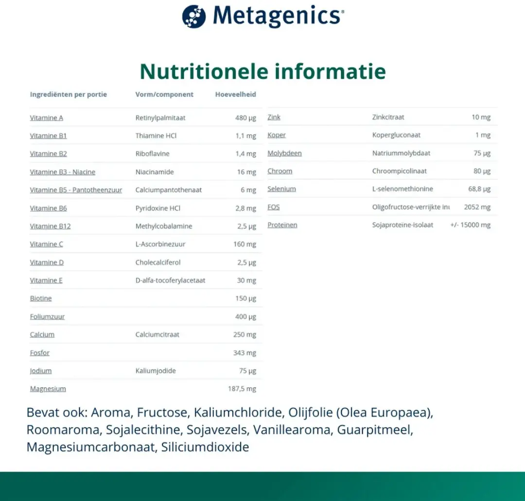 Metagenics UltraMeal Vanille 630g - afbeelding 6 van 6