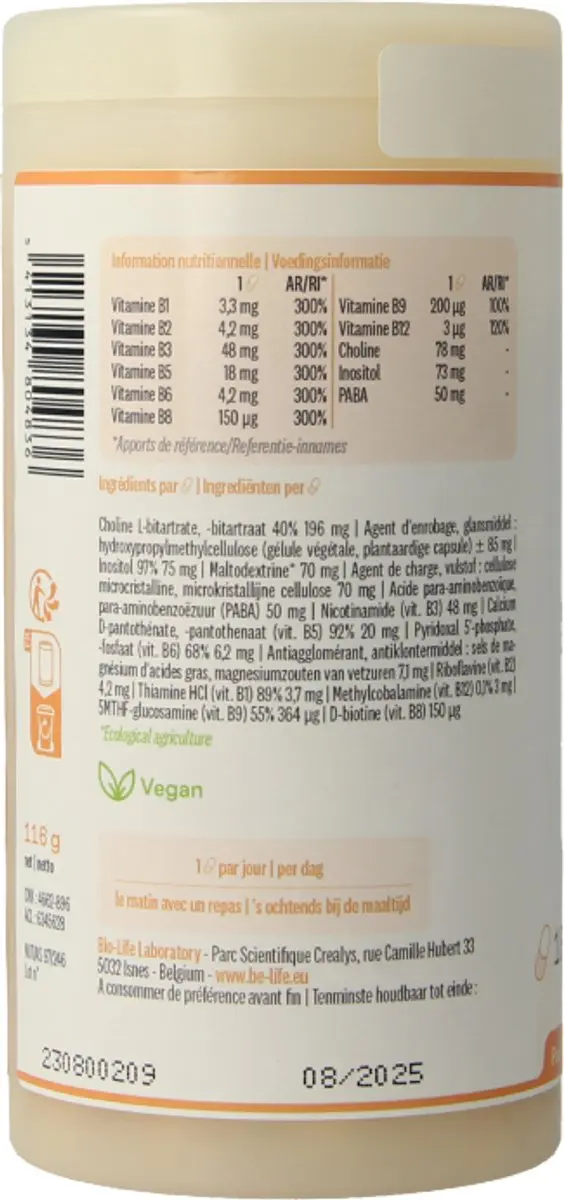 Be-Life B Complex 180 Capsules - afbeelding 2 van 3