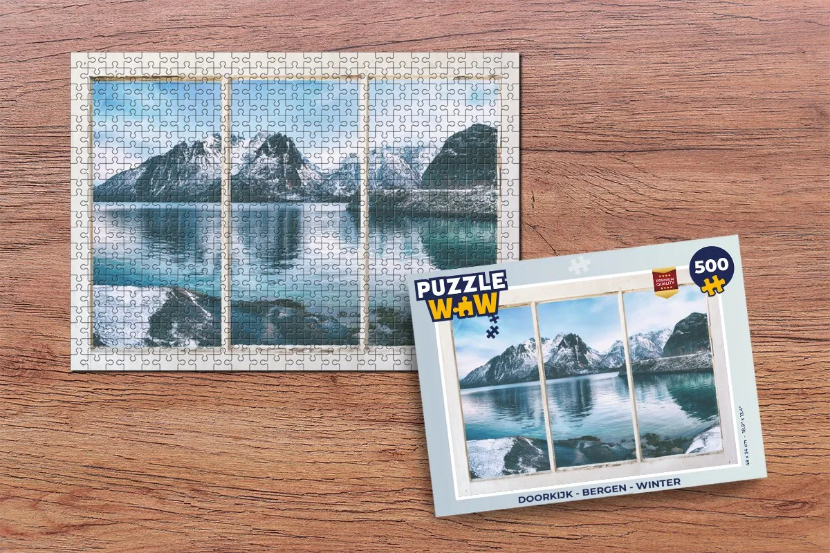 PuzzleWow Bergen Winter Legpuzzel 500 Stuks - Multicolor