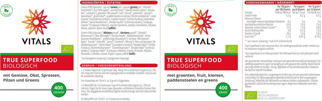 Vitals True Superfood Biologisch 400g - afbeelding 4 van 6