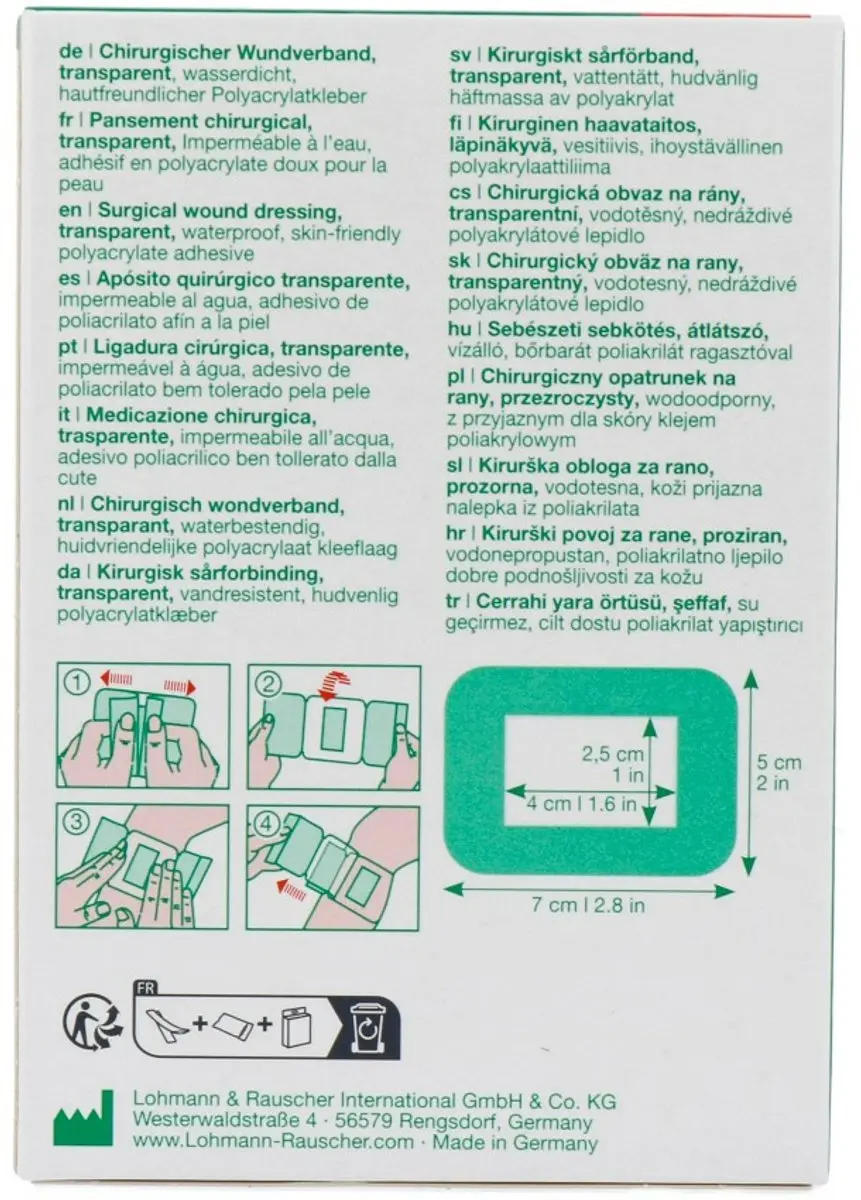Lohmann & Rauscher Curapor Transparant 7x5cm - 5 Stuks - afbeelding 4 van 6